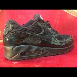 Nike Air Max 90 PREM Wmn Shoes Size 10.5 443817-002 Black/Black